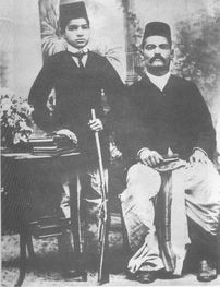 Champak Lal with his father in 1915