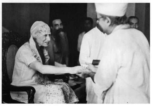 The Mother with Champaklal and Dilip Kumar Roy in April 1950