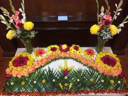 16 Flower Decorations at Sri Aurobindo Center Chandigarh