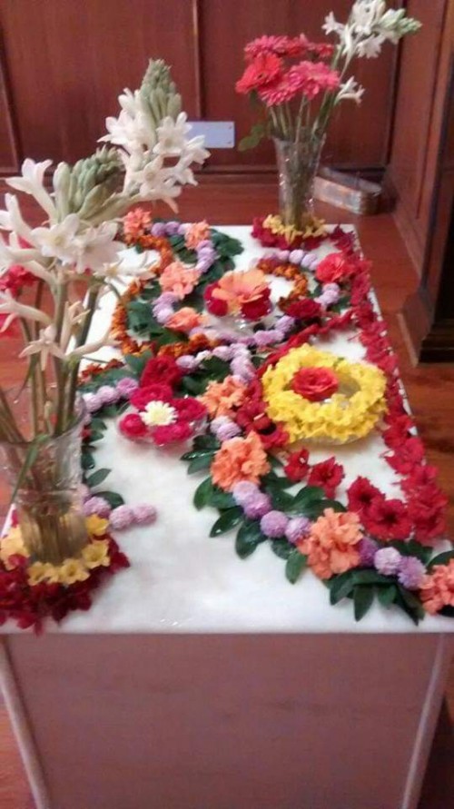 23 Flower Decorations at Sri Aurobindo Center Chandigarh