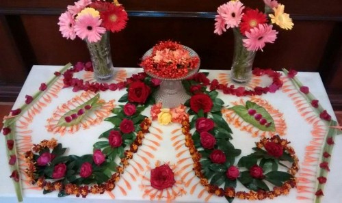 36 Flower Decorations at Sri Aurobindo Center Chandigarh