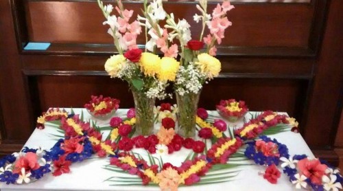 58 Flower Decorations at Sri Aurobindo Center Chandigarh