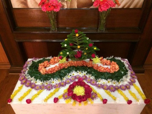 64 Flower Decorations at Sri Aurobindo Center Chandigarh