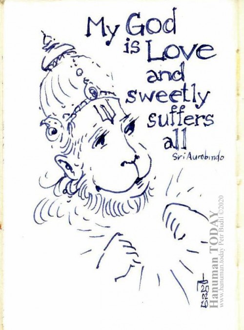 Hanumanji and Sri Aurobindo Sketches ~06