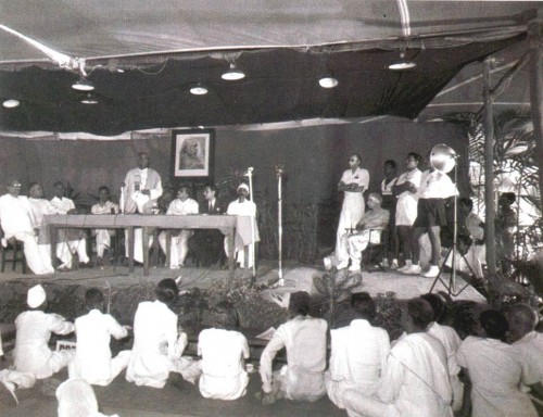 Nolini Kanta Gupta at the inauguration of Sri Aurobindo Memorial Convention on 24 April 1951.