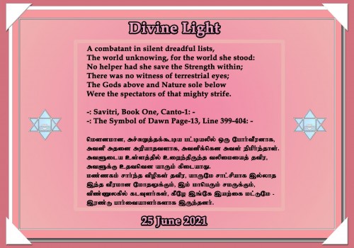 DIVINE LIGHT 25 JUNE 2021